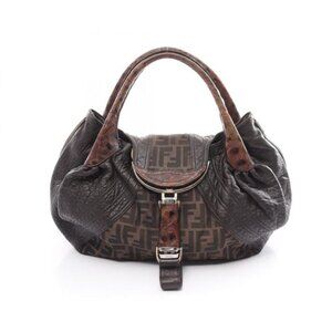 Fendi Spy Bag Handbag Leather Brown